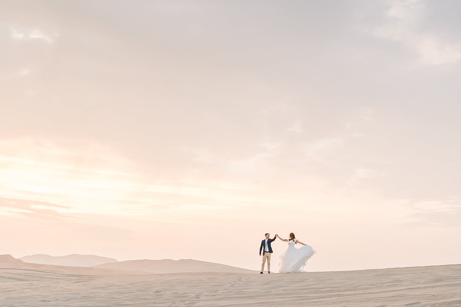 Sunset bridal picture